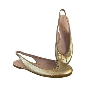 Mascaro Gold Slingback Ballet Flats Size 9